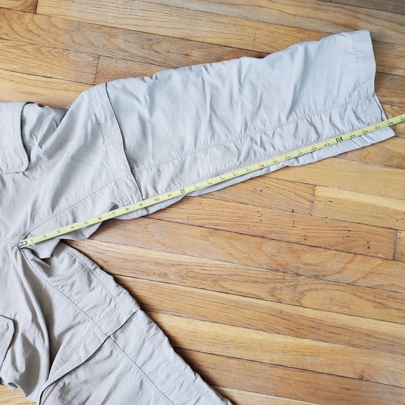 North face men's nylon zip off khaki cargo hiking pants shorts with belt sz S - Picture 8 of 12